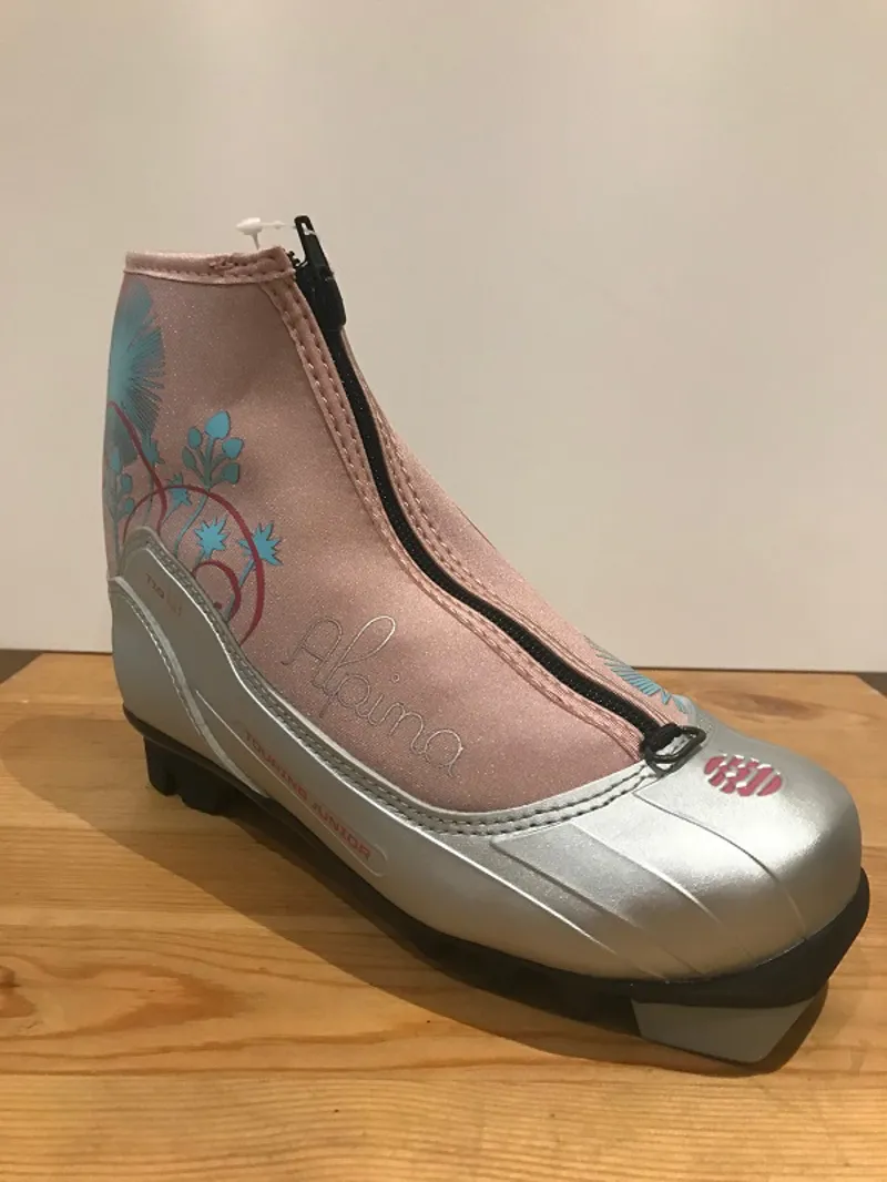 Alpina Kids T10 Junior NNN Cross Country Ski Boots Silver/Pink-1